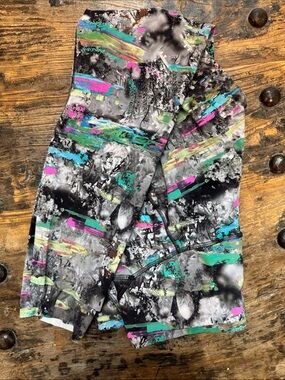 lululemon athletica Black Gray Multicolor Abstract Print Leggings